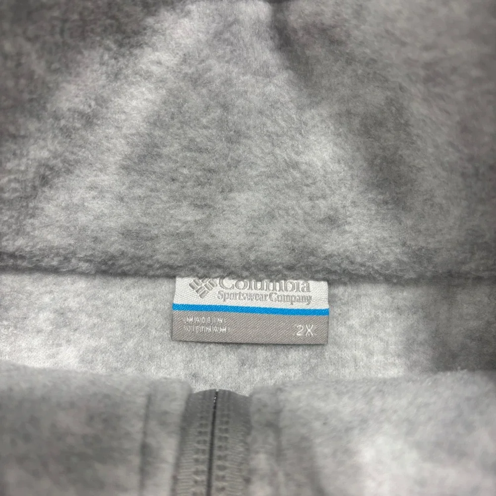 Columbia Benton Springs Full Zip Fleece Jacket Grey Womens 2X 1372112-034 NEW